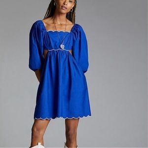 Anthropologie scalloped mini dress, NWT